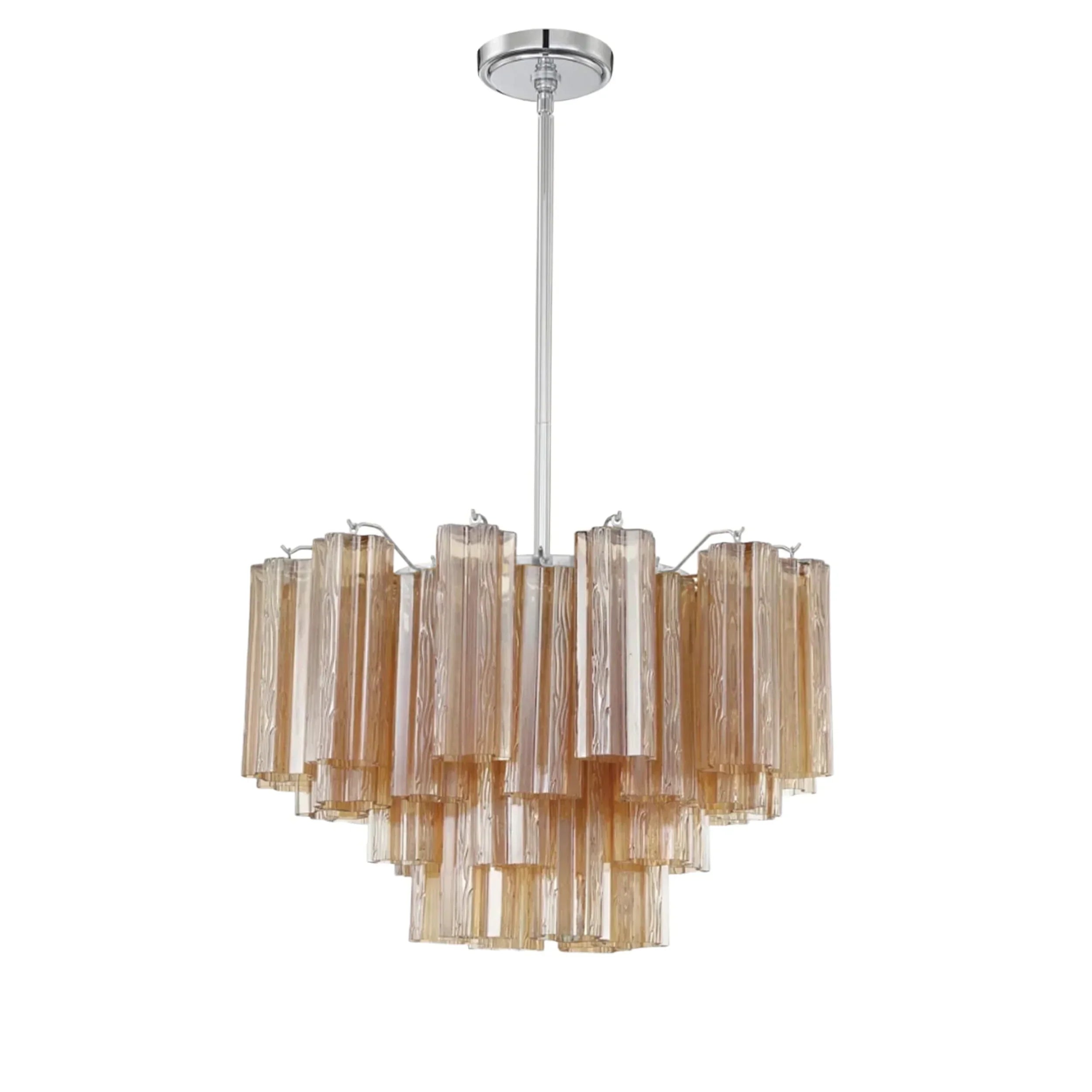 Addis Chandelier 17.8" 19.8" 22" 26.8" 32''D-19.8"-Chrome-Amber-Arialamps