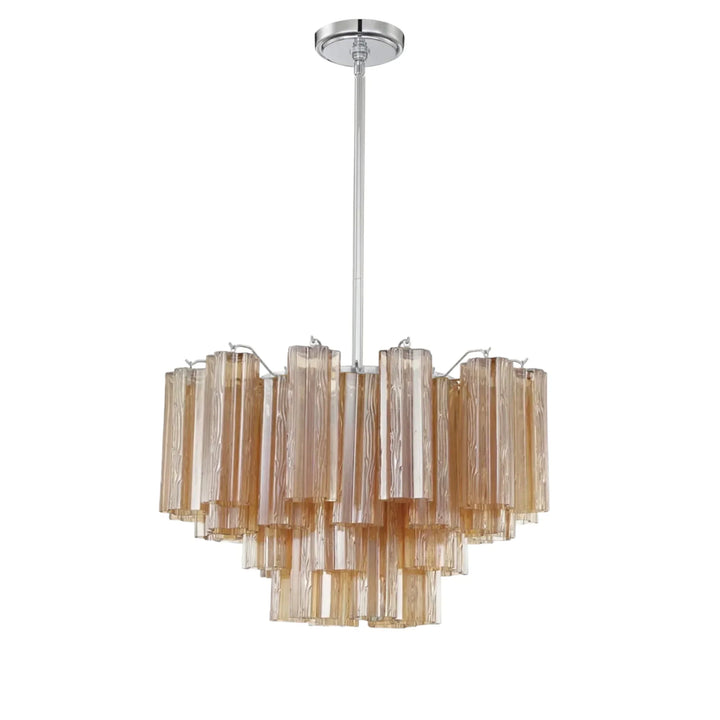 Addis Chandelier 17.8" 19.8" 22" 26.8" 32''D-19.8"-Chrome-Amber-Arialamps