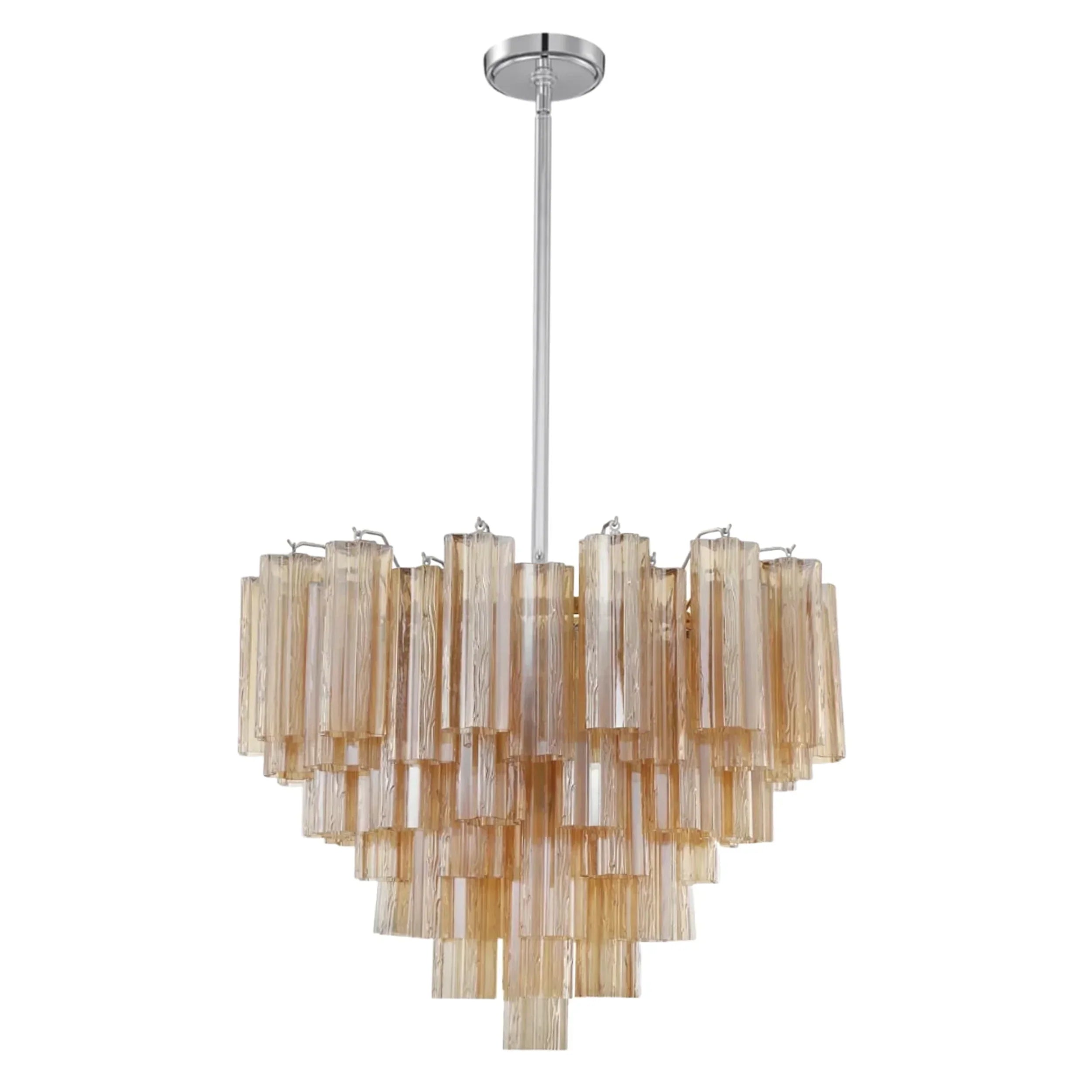 Addis Chandelier 17.8" 19.8" 22" 26.8" 32''D-22"-Chrome-Amber-Arialamps