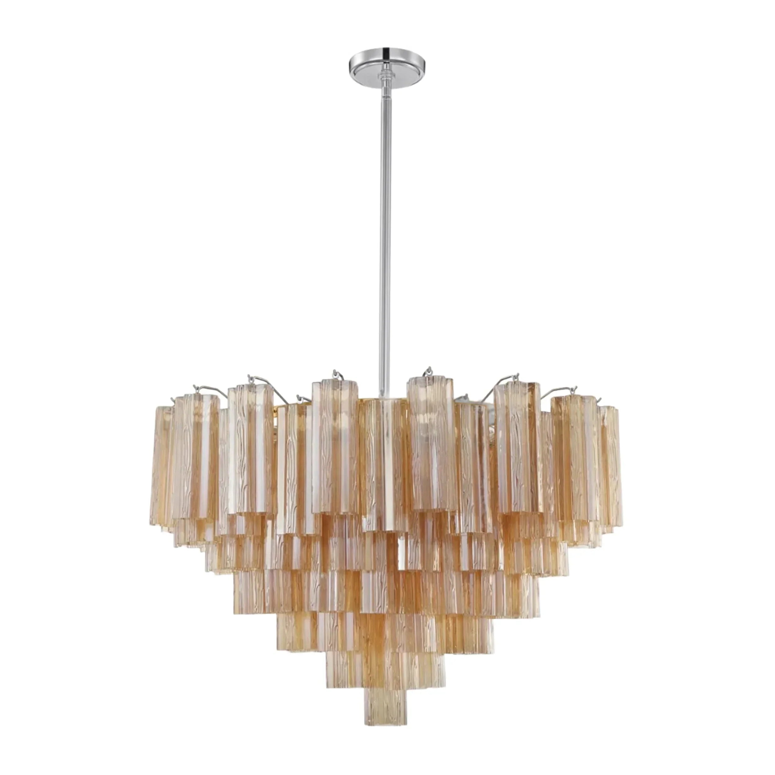Addis Chandelier 17.8" 19.8" 22" 26.8" 32''D-26.8"-Chrome-Amber-Arialamps