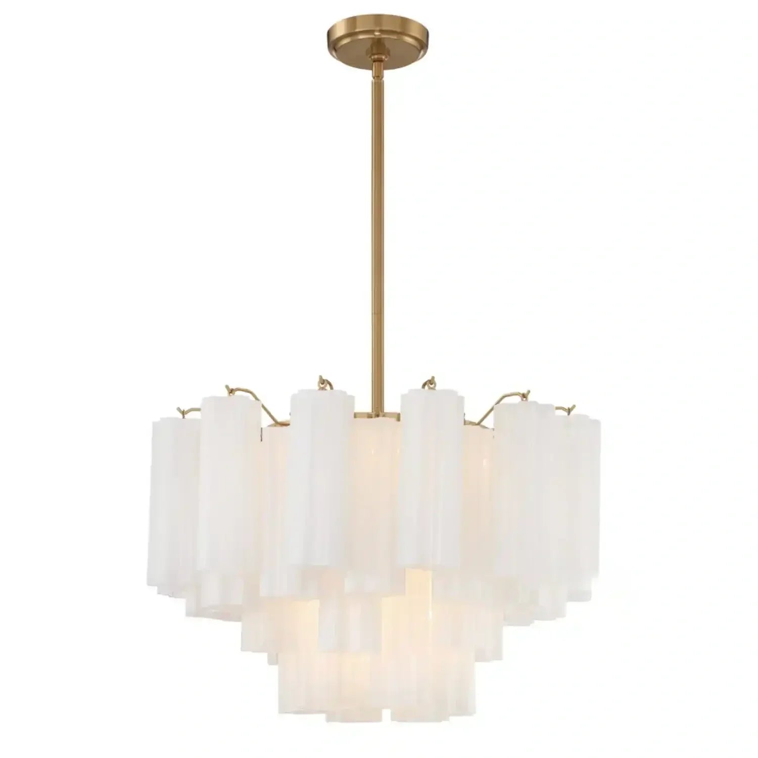 Addis Chandelier 17.8" 19.8" 22" 26.8" 32''D-19.8"-Brass-White-Arialamps