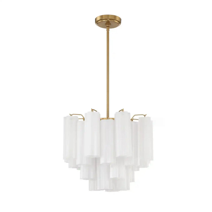 Addis Chandelier 17.8" 19.8" 22" 26.8" 32''D-17.8"-Brass-White-Arialamps