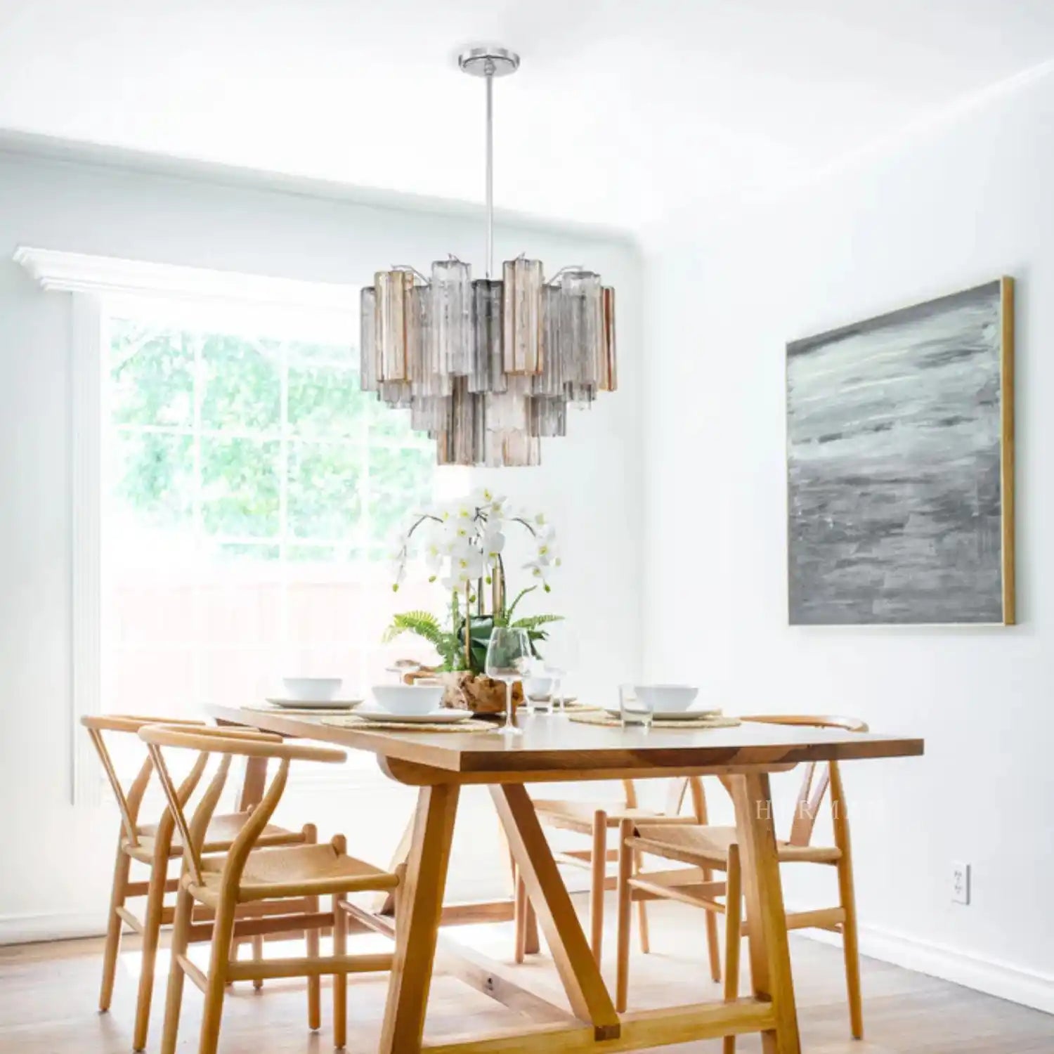 Addis Chandelier 17.8" 19.8" 22" 26.8" 32''D-19.8"-Chrome-Autumn-Arialamps