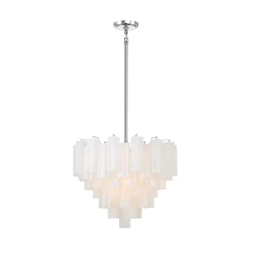 Addis Chandelier 17.8" 19.8" 22" 26.8" 32''D-19.8"-Chrome-White-Arialamps