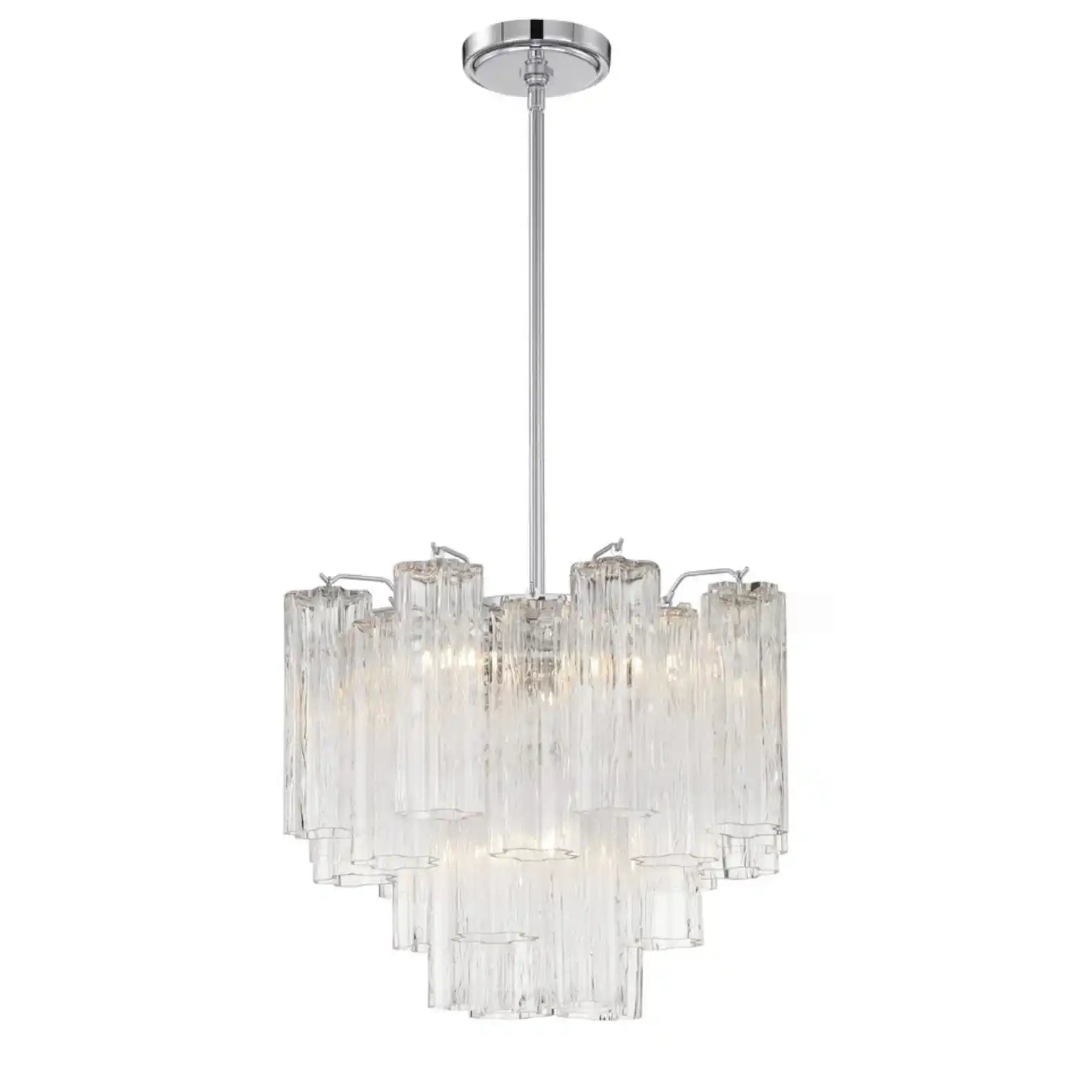 Addis Chandelier 17.8" 19.8" 22" 26.8" 32''D-17.8"-Chrome-Clear-Arialamps