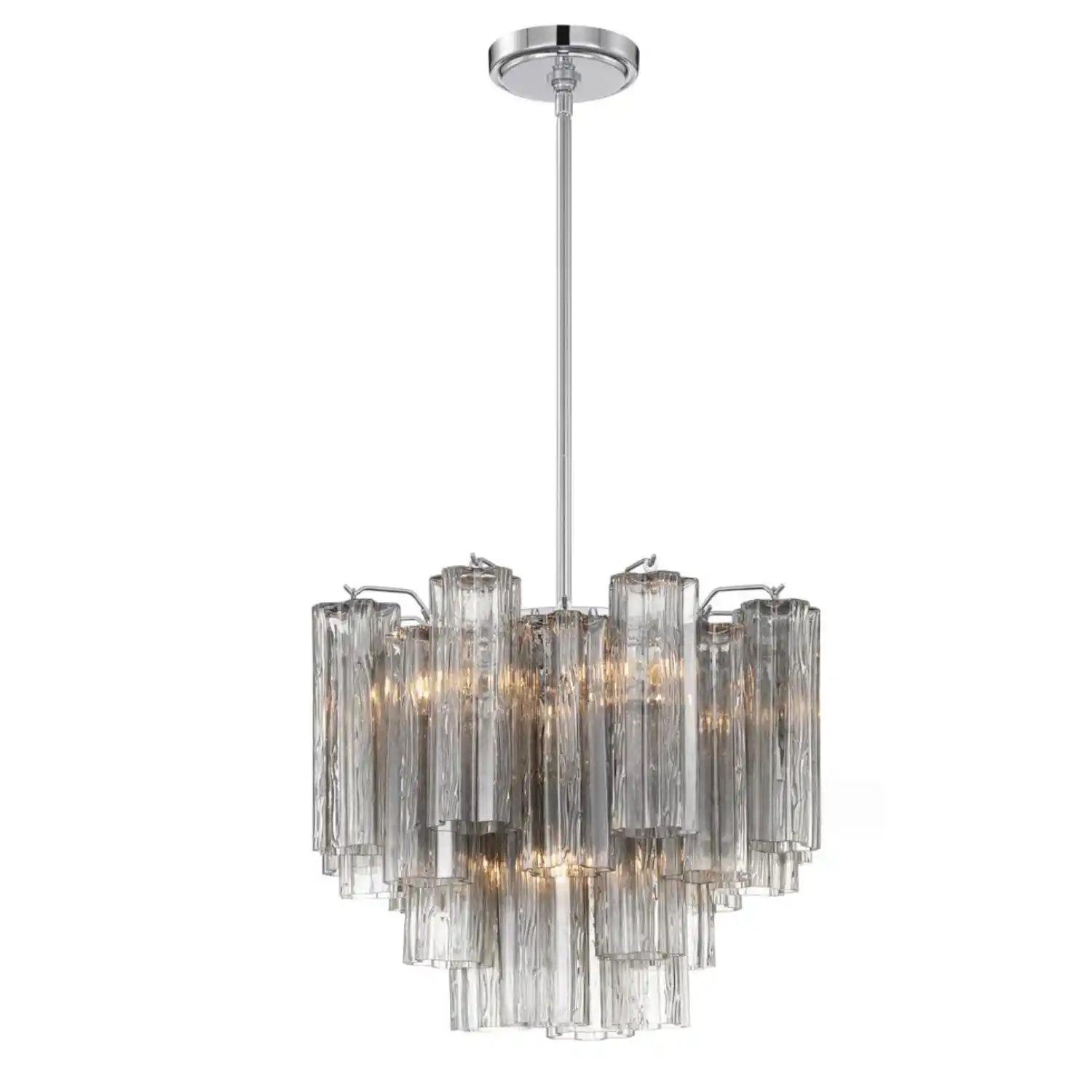 Addis Chandelier 17.8" 19.8" 22" 26.8" 32''D-17.8"-Chrome-Smoke-Arialamps