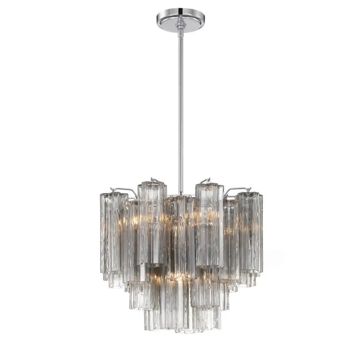 Addis Chandelier 17.8" 19.8" 22" 26.8" 32''D-17.8"-Chrome-Smoke-Arialamps