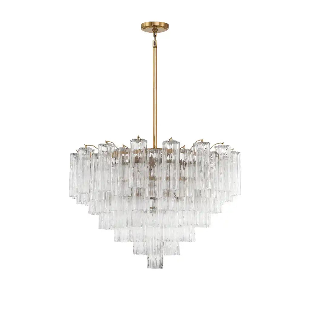 Addis Chandelier 17.8" 19.8" 22" 26.8" 32''D-26.8"-Brass-Clear-Arialamps
