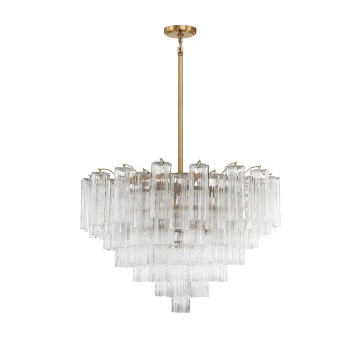 Addis Chandelier 17.8" 19.8" 22" 26.8" 32''D-26.8"-Brass-Clear-Arialamps