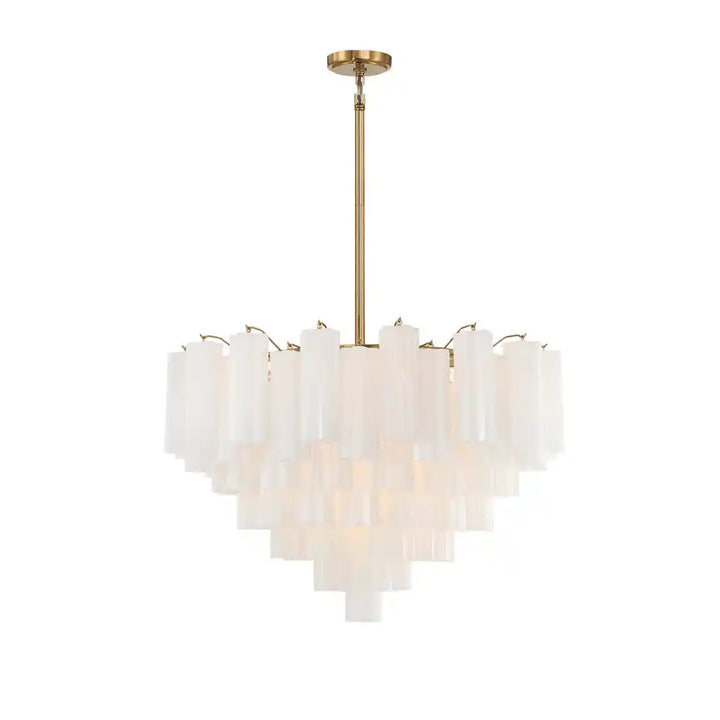 Addis Chandelier 17.8" 19.8" 22" 26.8" 32''D-22"-Brass-White-Arialamps