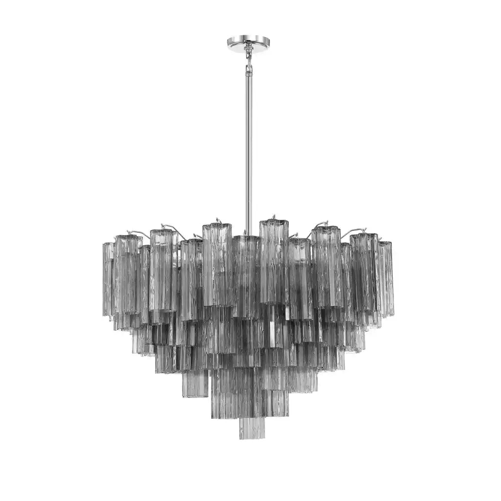 Addis Chandelier 17.8" 19.8" 22" 26.8" 32''D-26.8"-Chrome-Smoke-Arialamps