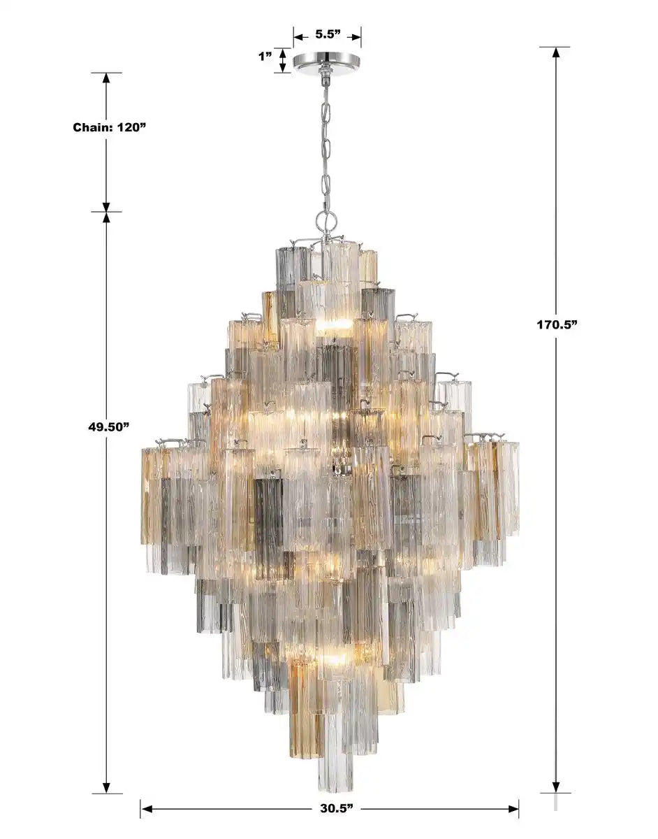Addis Diamond Chandelier 49''H-Arialamps