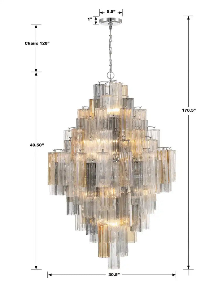 Addis Diamond Chandelier 49''H-Arialamps