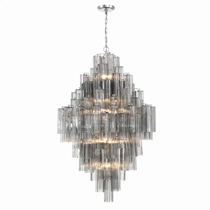 Addis Diamond Chandelier 49''H-Brass-Smoke-Arialamps