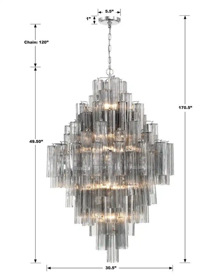 Addis Diamond Chandelier 49''H-Arialamps