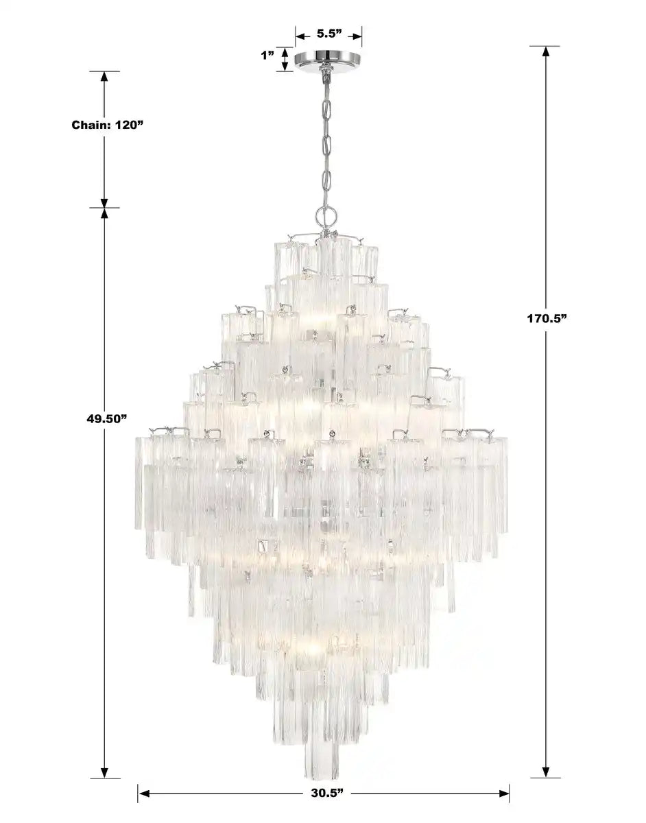 Addis Diamond Chandelier 49''H-Arialamps