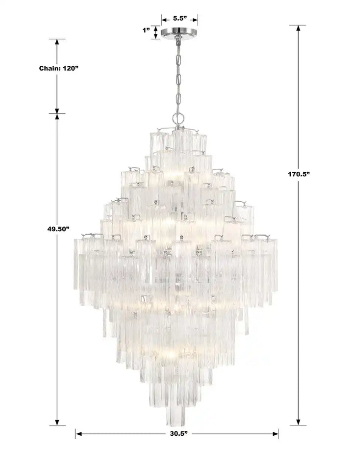 Addis Diamond Chandelier 49''H-Arialamps