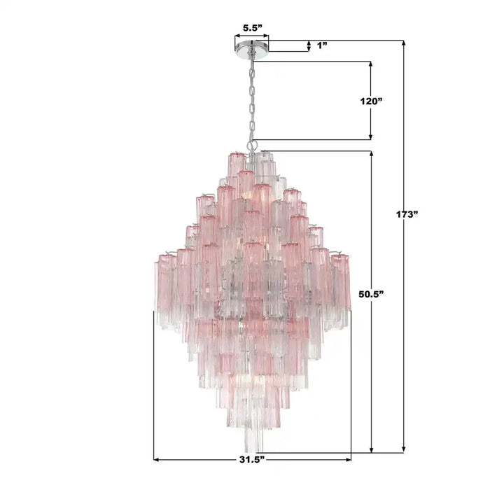 Addis Diamond Chandelier 49''H-Arialamps