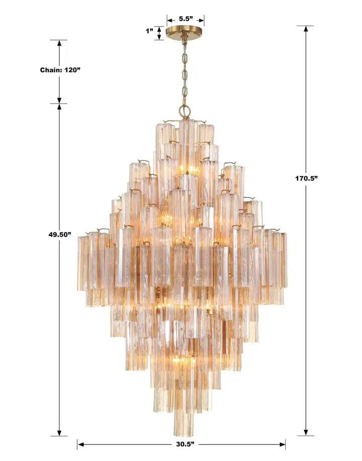 Addis Diamond Chandelier 49''H-Arialamps