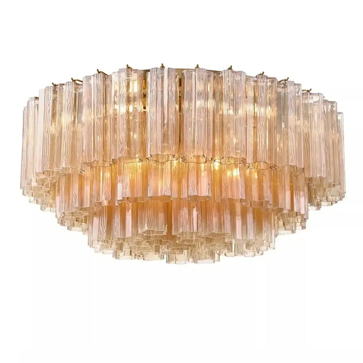 Addis Flushmount 22"/32"-32"-16 Lights-Brass-Amber-Arialamps