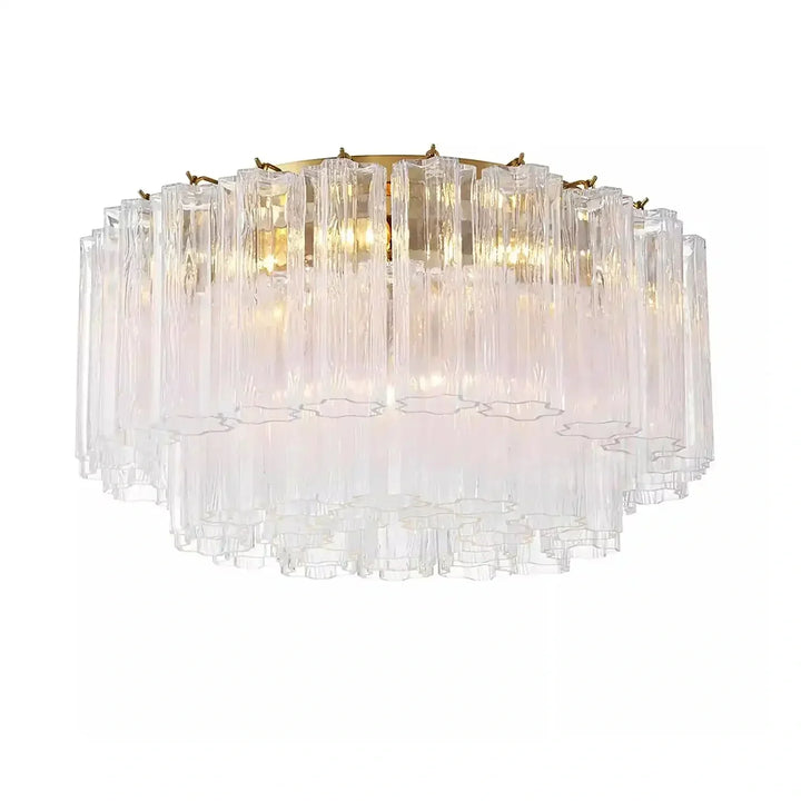 Addis Flushmount 22"/32"-22"-7 Lights-Brass-Clear-Arialamps
