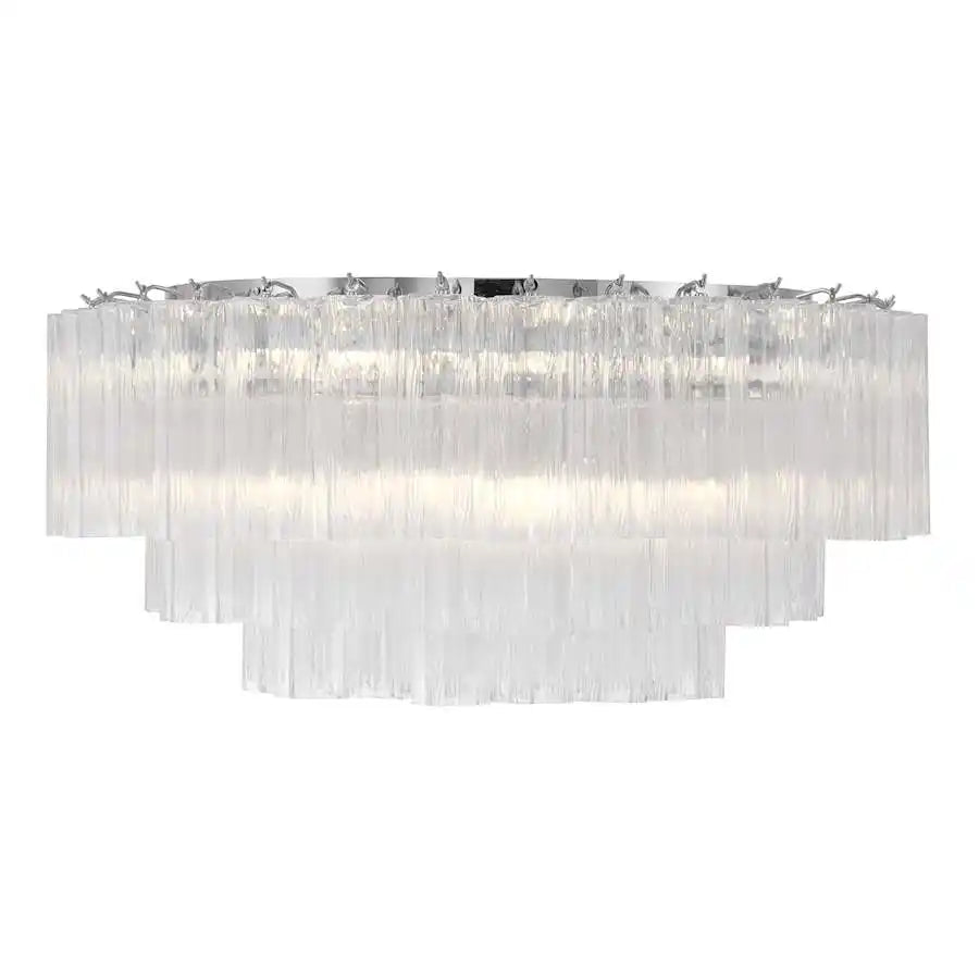 Addis Flushmount 22"/32"-32"-16 Lights-Polished Chrome-Clear-Arialamps