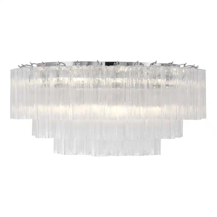 Addis Flushmount 22"/32"-32"-16 Lights-Polished Chrome-Clear-Arialamps