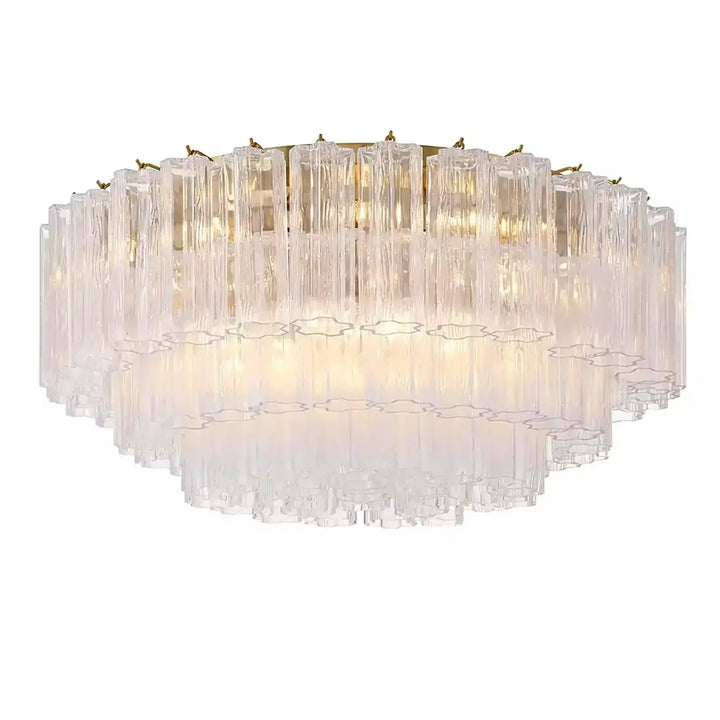 Addis Flushmount 22"/32"-32"-16 Lights-Brass-Clear-Arialamps