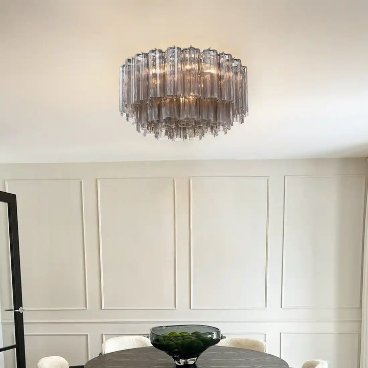 Addis Flushmount 22"/32"-22"-7 Lights-Brass-Smoke-Arialamps