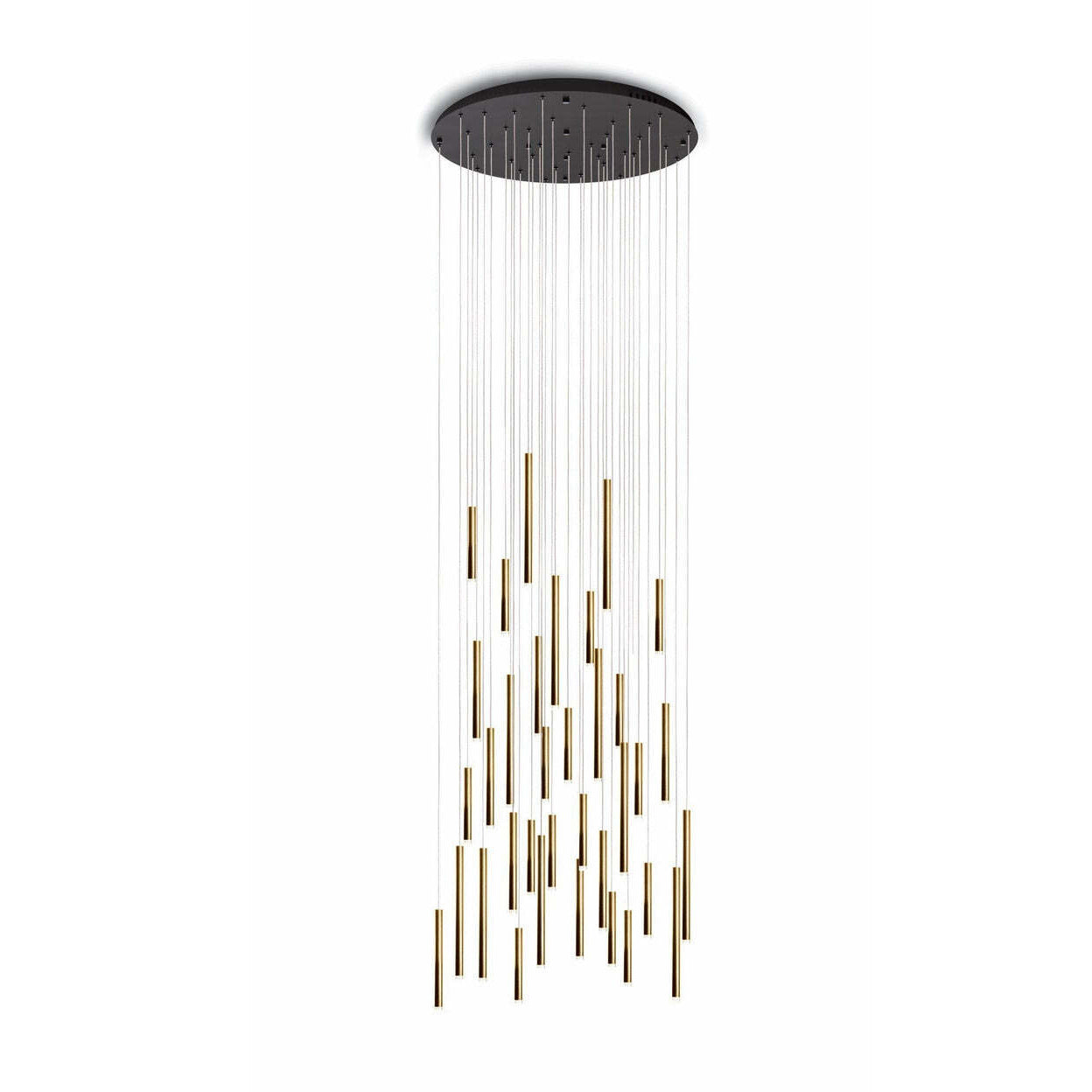 Bellini Round Metal Tubular Pendant Light Chandelier