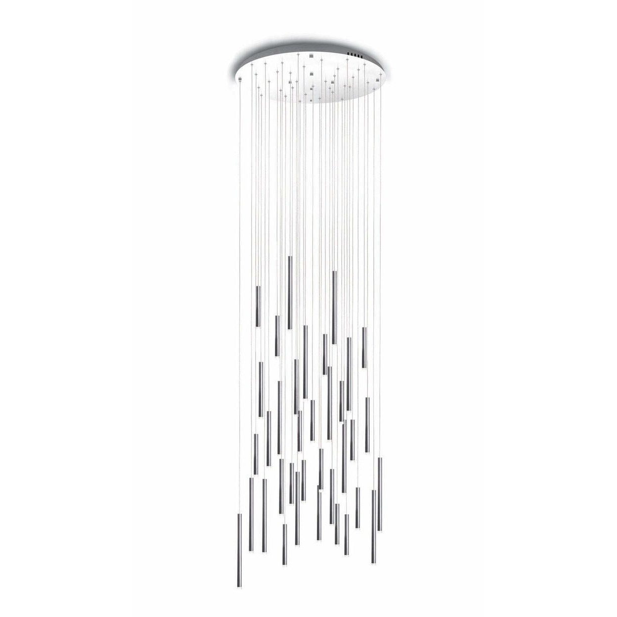 Bellini Round Metal Tubular Pendant Light Chandelier