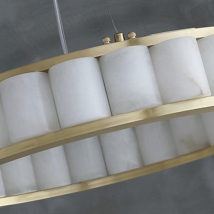 Alabaster Anne Circle Round Chandeliers-Arialamps