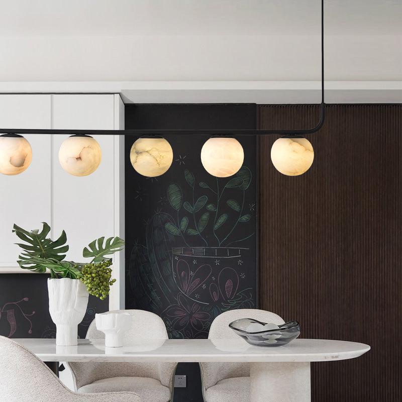 Alabaster Anne Island Chandelier 5 Lights-Arialamps