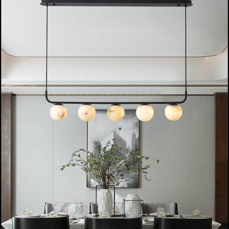 Alabaster Anne Island Chandelier 5 Lights-Arialamps