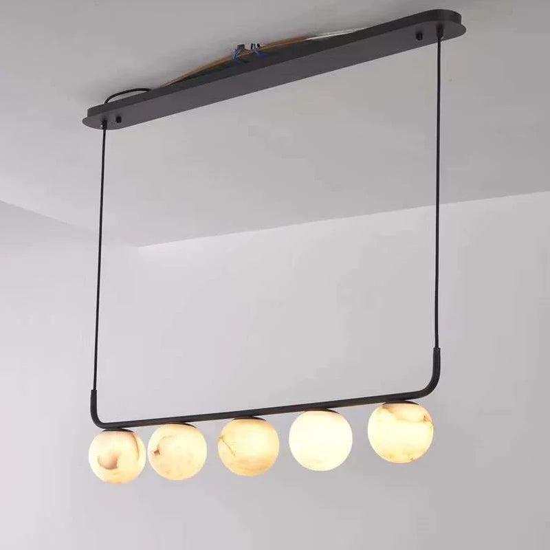 Alabaster Anne Island Chandelier 5 Lights-Arialamps