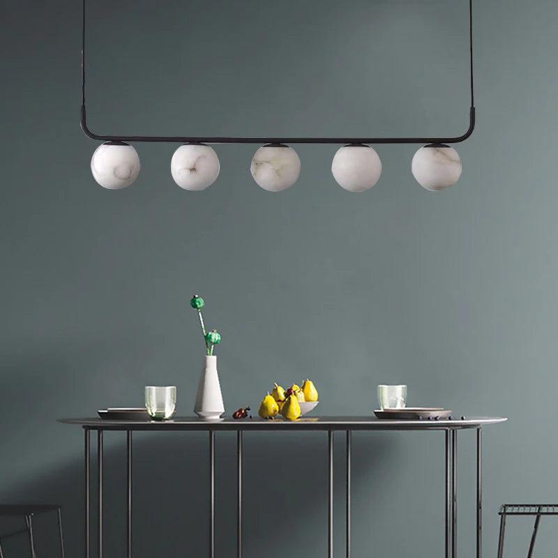 Alabaster Anne Island Chandelier 5 Lights-Arialamps