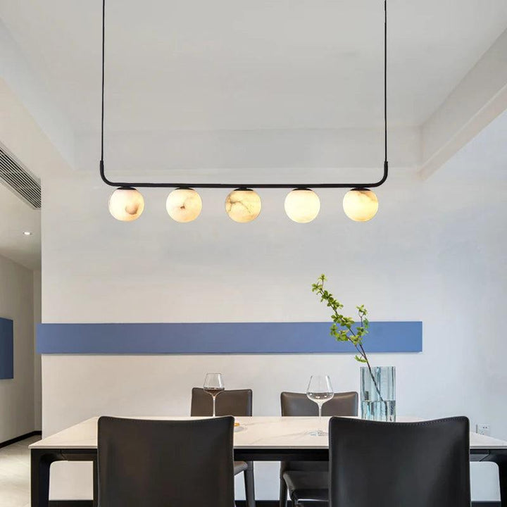Alabaster Anne Island Chandelier 5 Lights-Arialamps