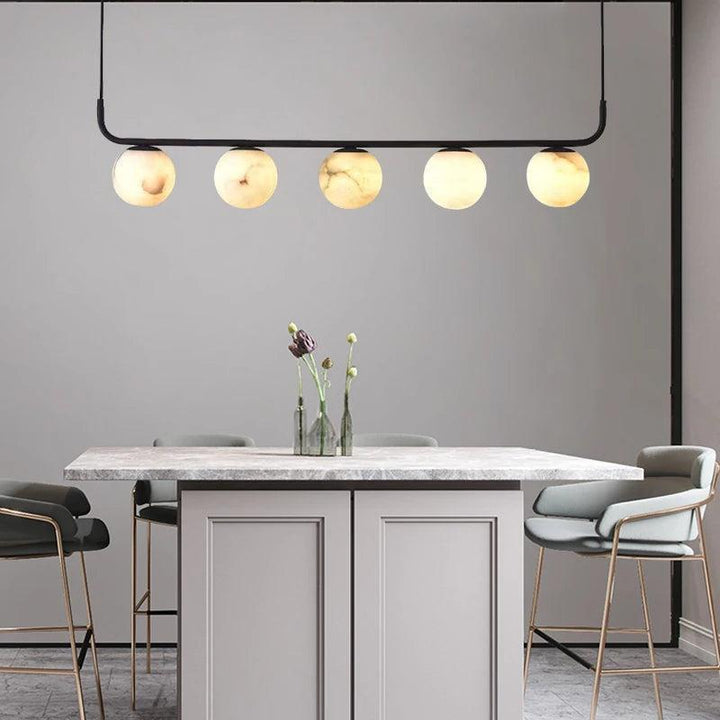 Alabaster Anne Island Chandelier 5 Lights-Arialamps