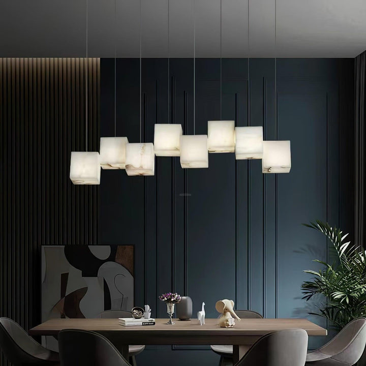 Alabaster Box Linear Chandelier-Arialamps