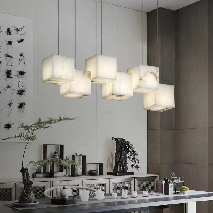 Alabaster Box Linear Chandelier-Arialamps