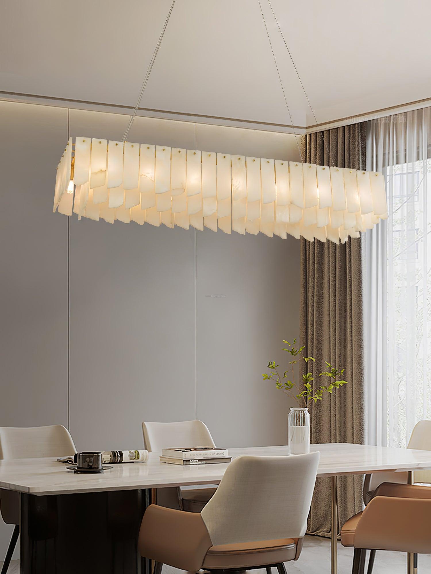 Alabaster Cascade Tiered Chandelier 27.6-Arialamps