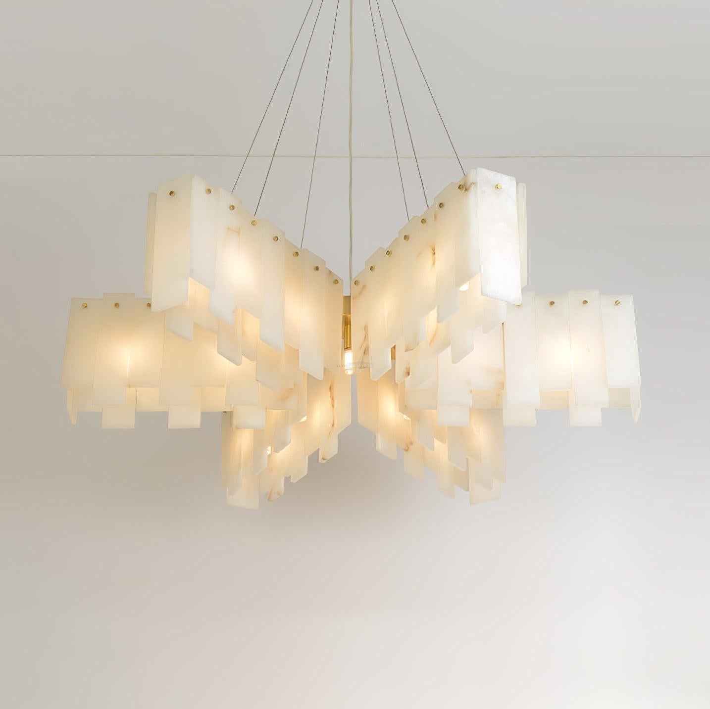 Alabaster Cascade Tiered Chandelier 27.6-Arialamps