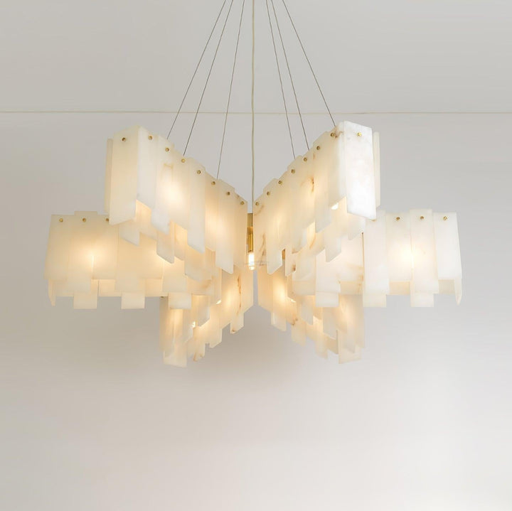 Alabaster Cascade Tiered Chandelier 27.6-Arialamps