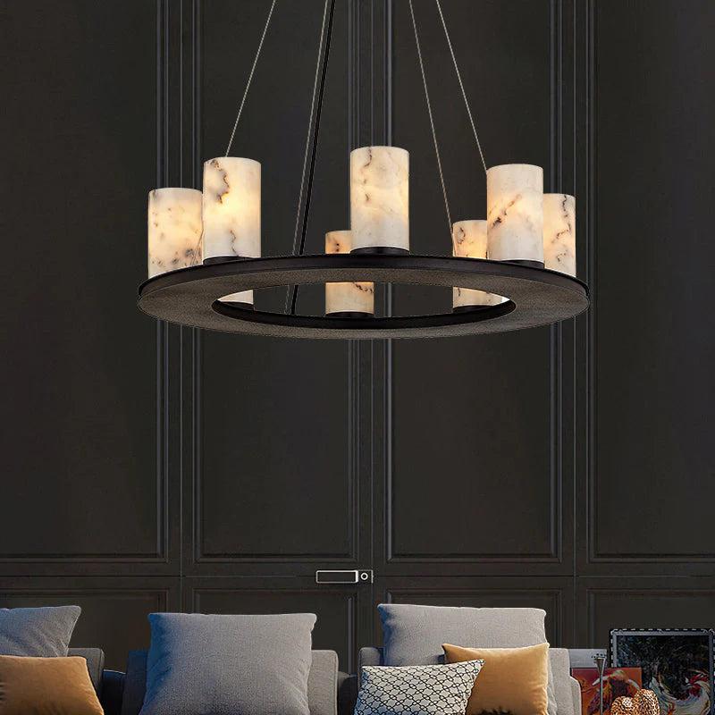 Alabaster Chandelier for Dining Table-NORMAL-Arialamps
