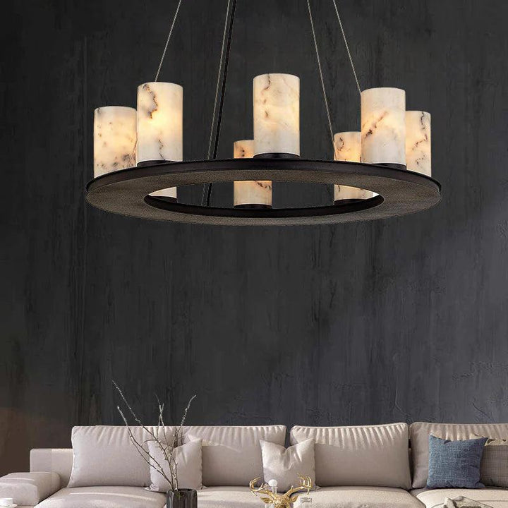 Alabaster Chandelier for Dining Table-NORMAL-Arialamps