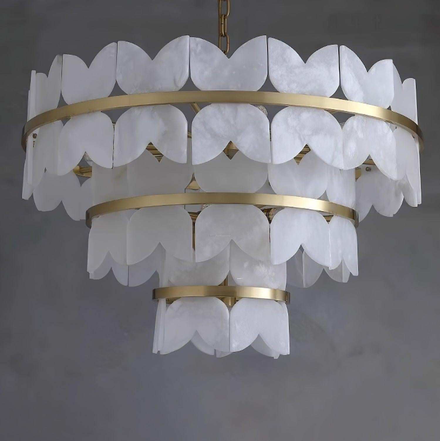 Alabaster Cloudscape Chandelier with 1/2 layer-Arialamps