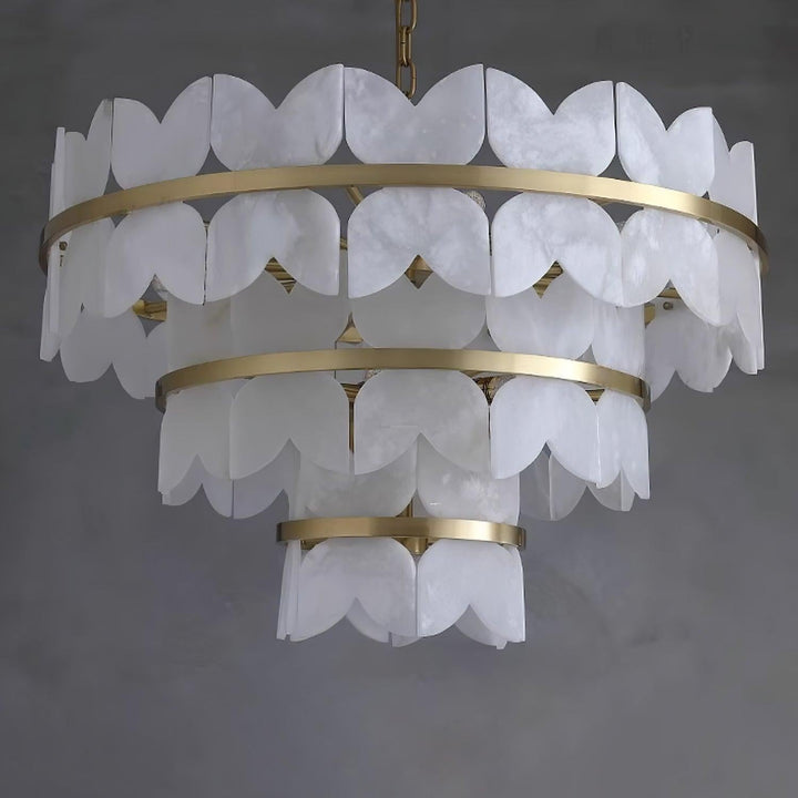 Alabaster Cloudscape Chandelier with 1/2 layer-Arialamps
