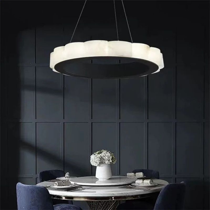 Alabaster Cloudy Chandelier-Chandelier-23"-Arialamps