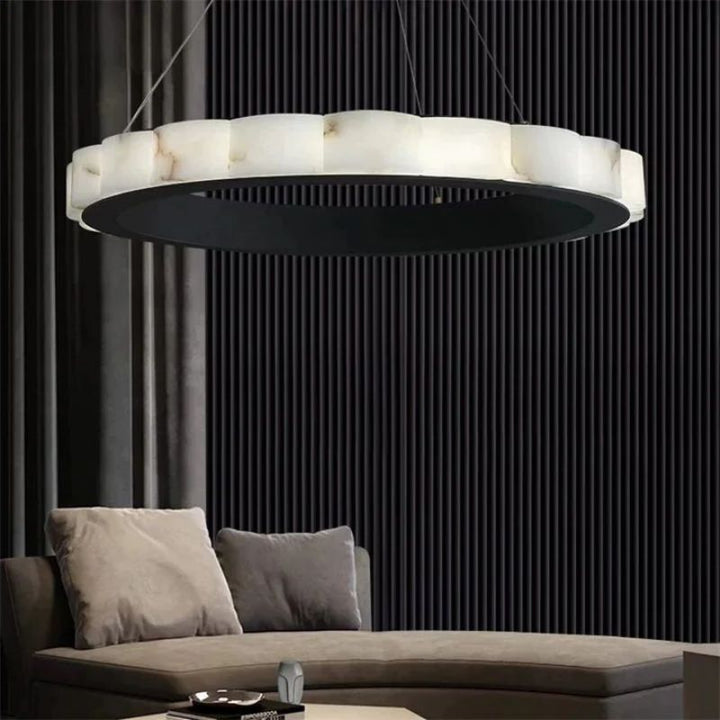Alabaster Cloudy Chandelier-Chandelier-32"-Arialamps