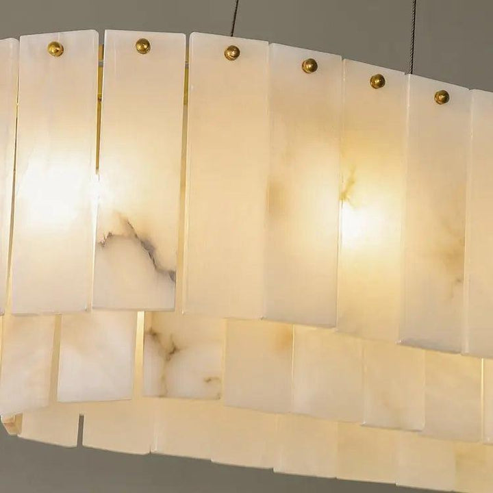 Alabaster Dining Room Round Chandelier Lighting-Arialamps